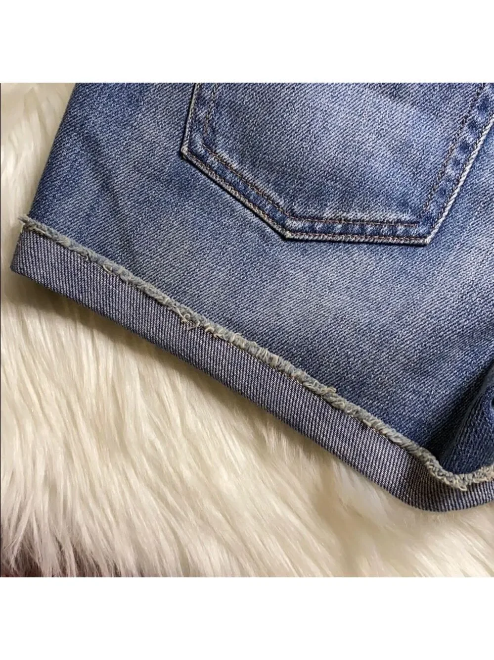 J. Crew denim frayed hem cuffed shorts